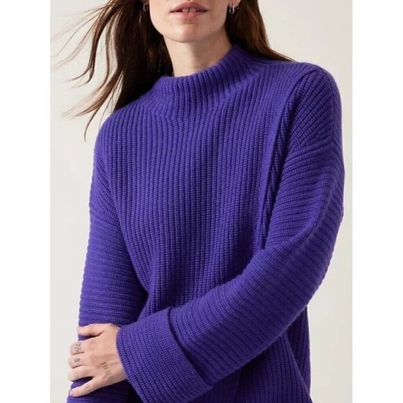 Athleta Azalea Cashmere Sweater Purple Small - Picture 4 of 10